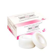 Load image into Gallery viewer, Medigrip Plastic Adhesive Tape 2.5 cm X 9.1 m (Pack of 12 Rolls) Perforated Transparent Hypoallergenic