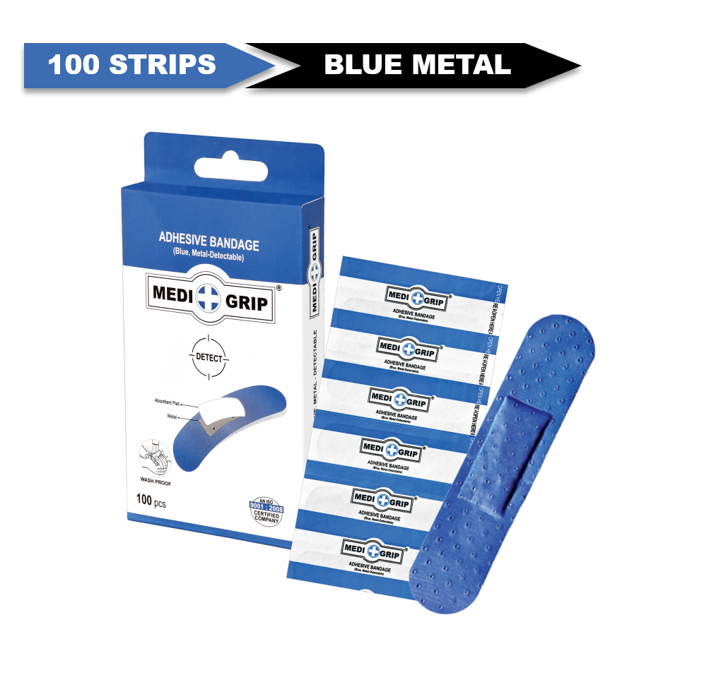 Medigrip Blue Metal Detectable First Aid Plaster (Pack of 100)