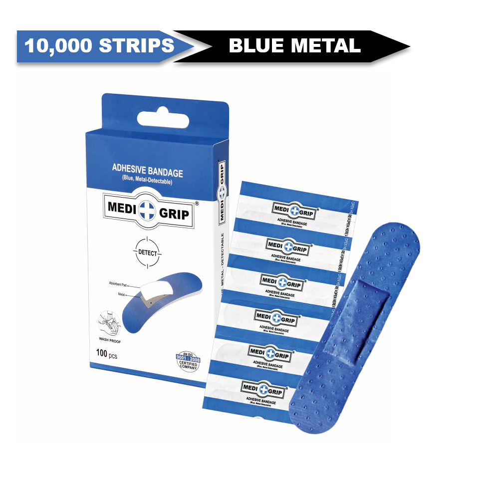 Medigrip Blue Metal Detectable First Aid Plaster (Pack of 10,000)