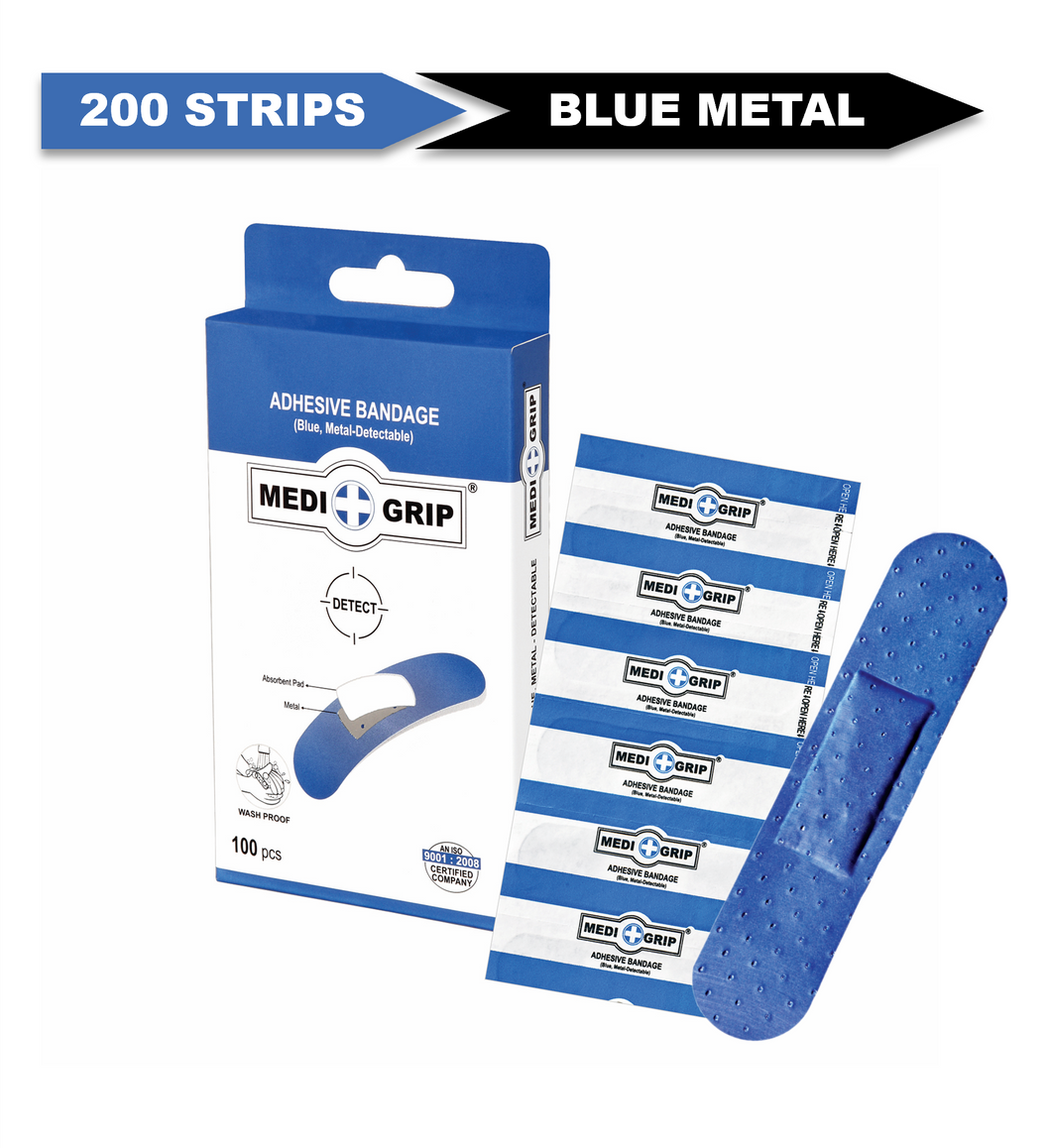 Medigrip Blue Metal Detectable First Aid Plaster (Pack of 200)