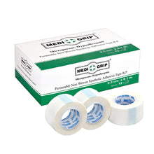 Load image into Gallery viewer, Medigrip Non Woven Microporous Paper Tape 2.5 cm X 9.1 m (Pack of 12 Rolls) White
