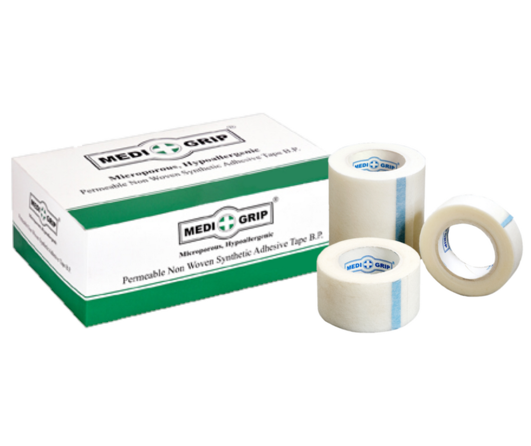 Medigrip Non Woven Microporous Paper Tape 7.5 cm X 9.1 m (Pack of 4 Rolls) White